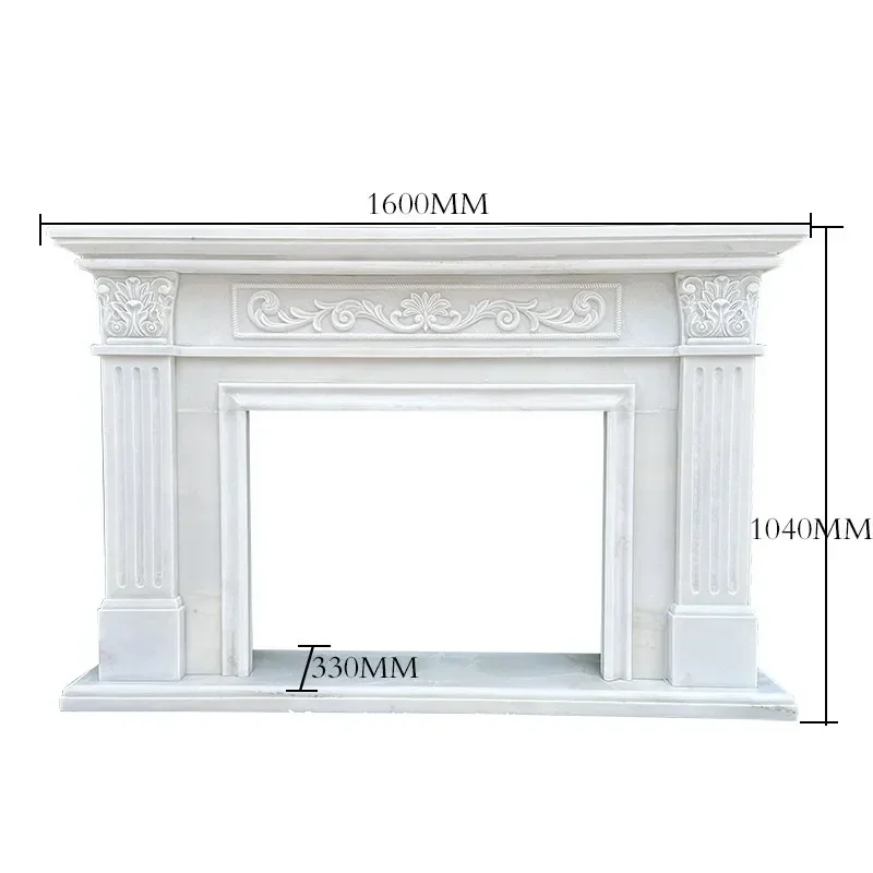 Marble fireplace stone carving landscaping  white marble  decorative ornament fireplace customization