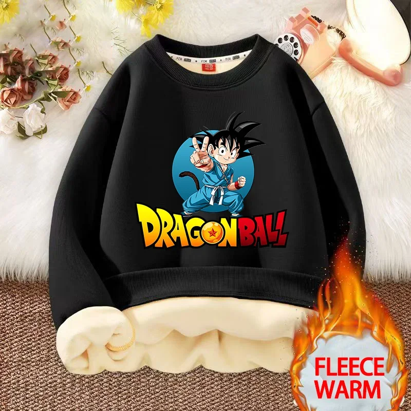 Dragon Ball-Sudadera de invierno con cuello redondo para niños, jersey, ropa deportiva con cuello redondo, Tops estampados cálidos, ropa holgada de manga larga para niños