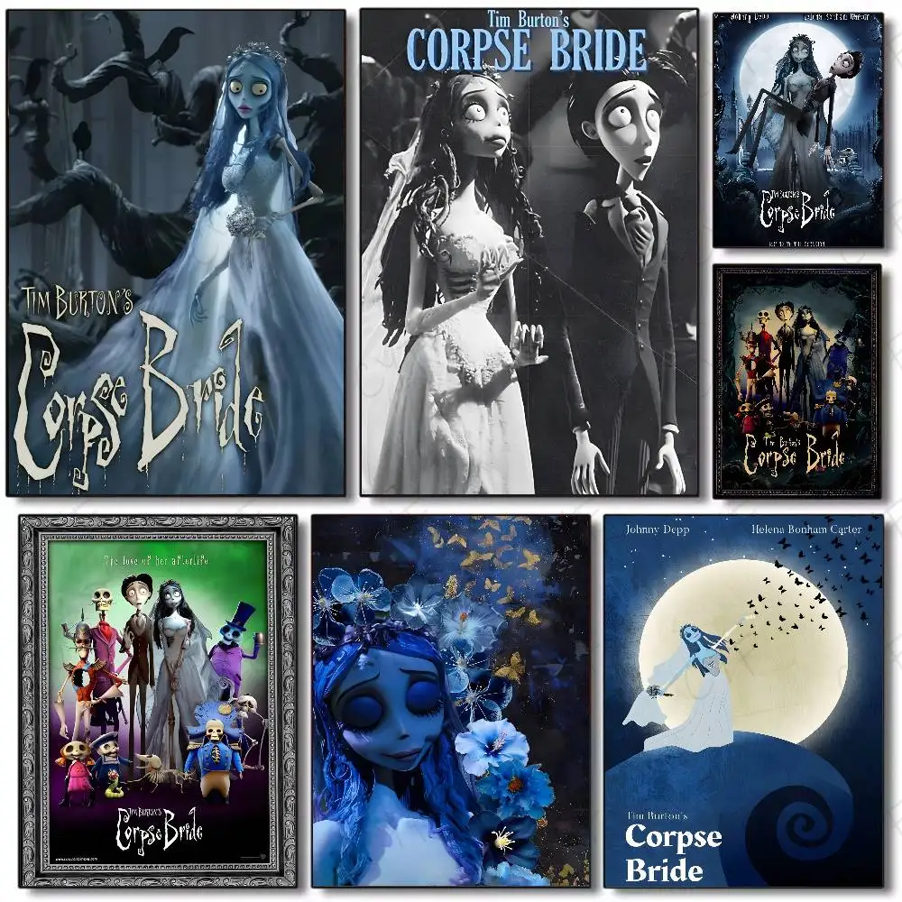 C-Corpse Bride Cartoon Poster Art With Prints Home Bedroom Living Room Decoration Gift
