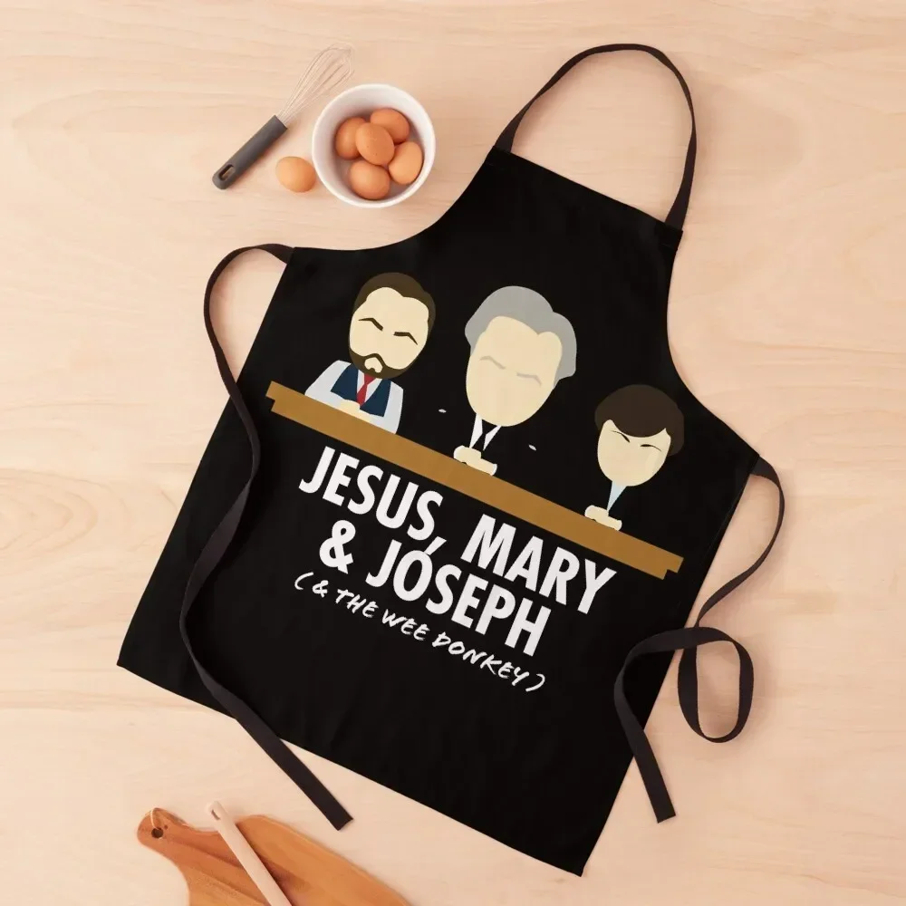 Jesus, Mary, Joseph & the Wee Donkey Apron Men'ss Kitchen Things And For Home Apron