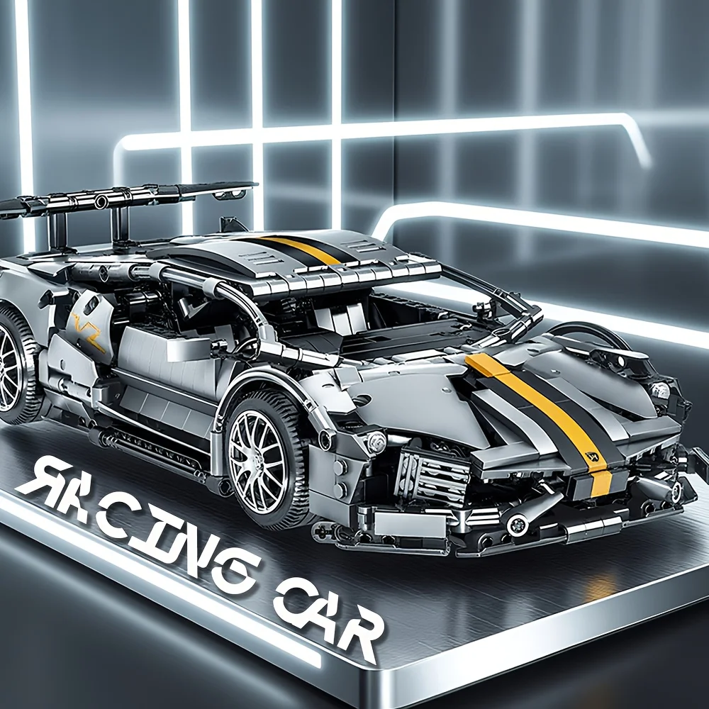 مجموعة مكعبات بناء سيارة سباق فائقة من تكنيك، ديكور لامبو رائع لسطح المكتب لتزيين المنزل، هدايا عيد الميلاد وأعياد الميلاد للعام الجديد
