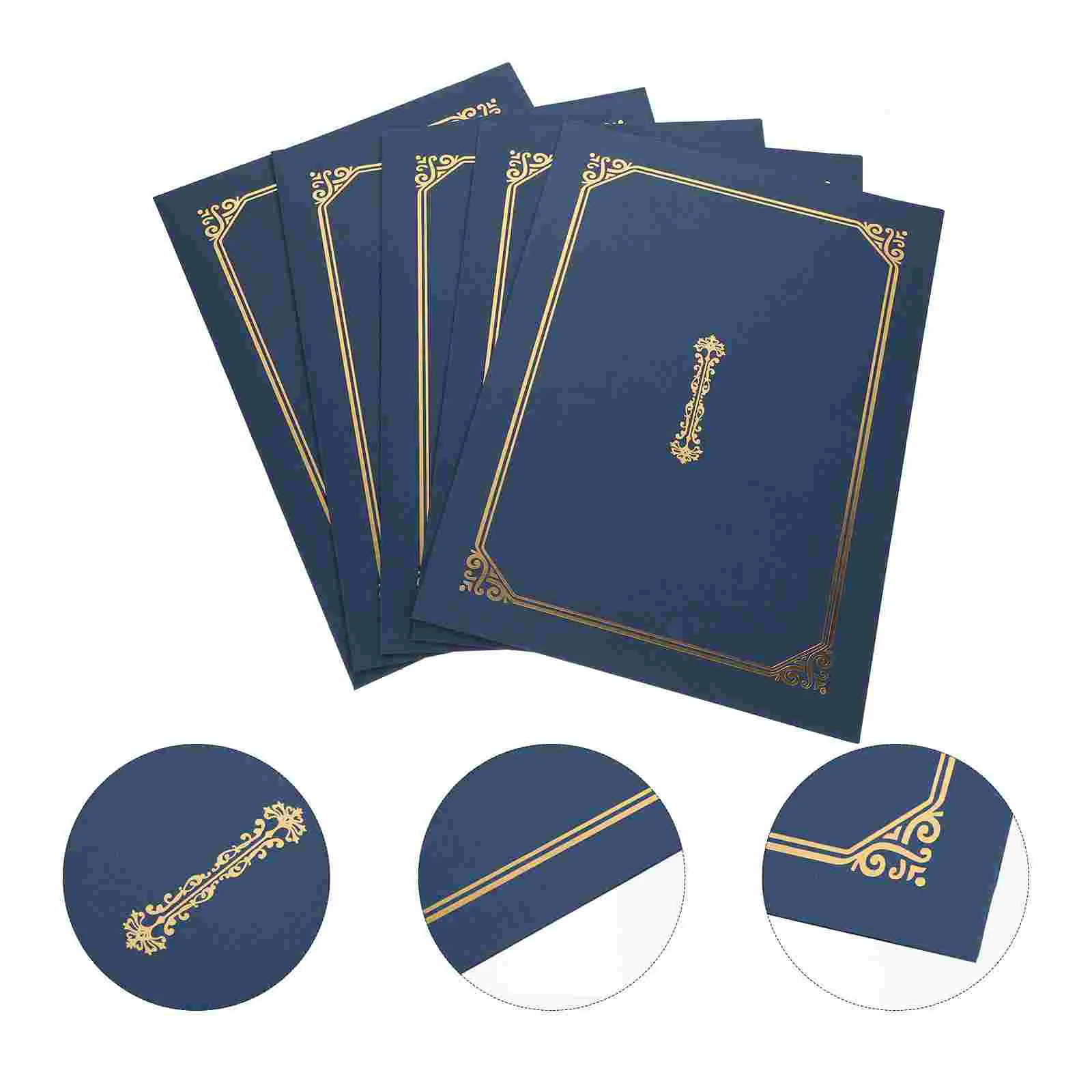 

5 Pcs Foil A4 Certificate Covers Elegant Document Holders for Graduation Awards Photo Frames Stylish