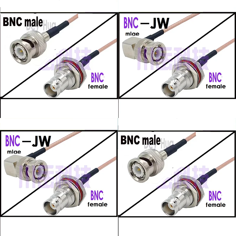 BNCmale to female hexagonal waterproof ring RF connector RG316 BNC male to BNC female waterproof ring high frequency connector