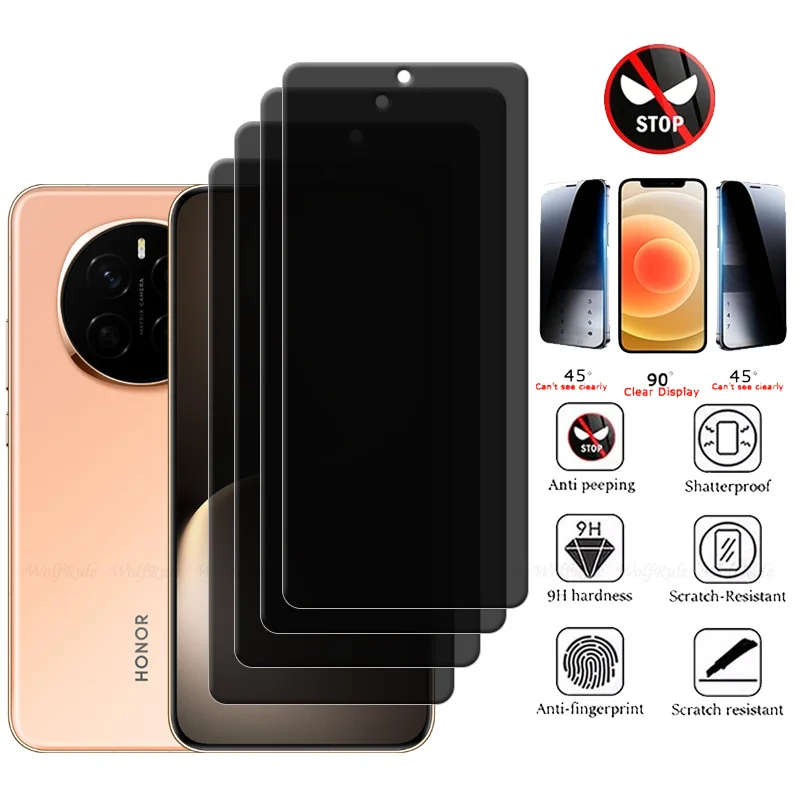 1/2/3/4Pcs For Honor Magic 7 Glass Huawei Honor Magic 7 Tempered Glass 9H Privacy Anti-Spy Cover Screen Protector Honor Magic 7