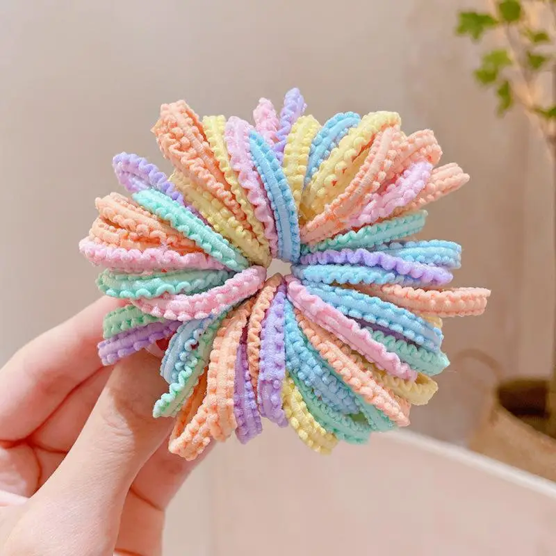 50/100pcs Hair Ties Girls Candy Color Elastic Hair Band Baby Cute Trendy Comfortable Headwear Hair Ties Kid Hair Accessories