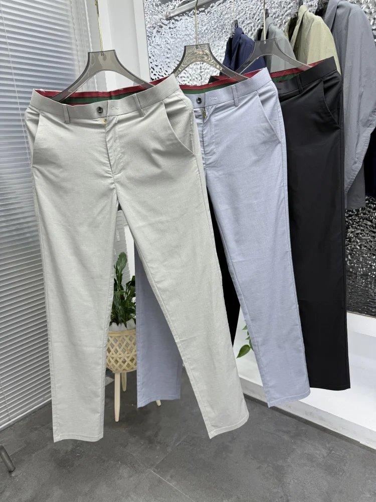 

Pampa& Lenzing Mixed Thin Casual Pants Men's Busin Casual Slim Straight Lightweight Breathable Summer Faion Ci