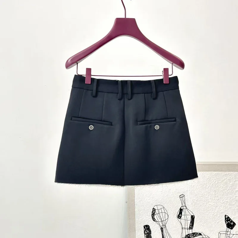 Women's Skirt, Versatile Fitted Black Mini Skirt, High-Quality A-Line Skirt, 2026 Spring New Arrival, Y2K Style