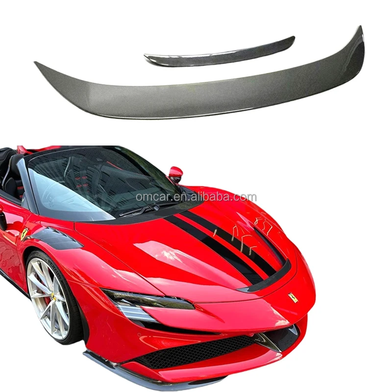 Para ferra ri sf90 novit estilo seco de fibra carbono capô dianteiro saída ar guarnições painel capa do motor para sf90 acessórios do carro