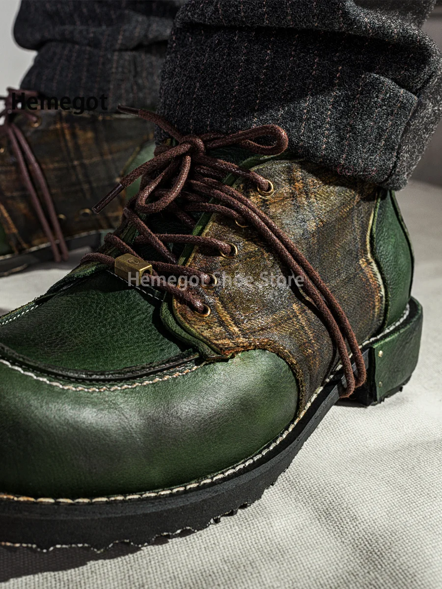 Sapatos de derby artesanal verde escuro masculino, design de marca, sapatos de couro para trabalho de escritório, moda vintage com cordões, cores