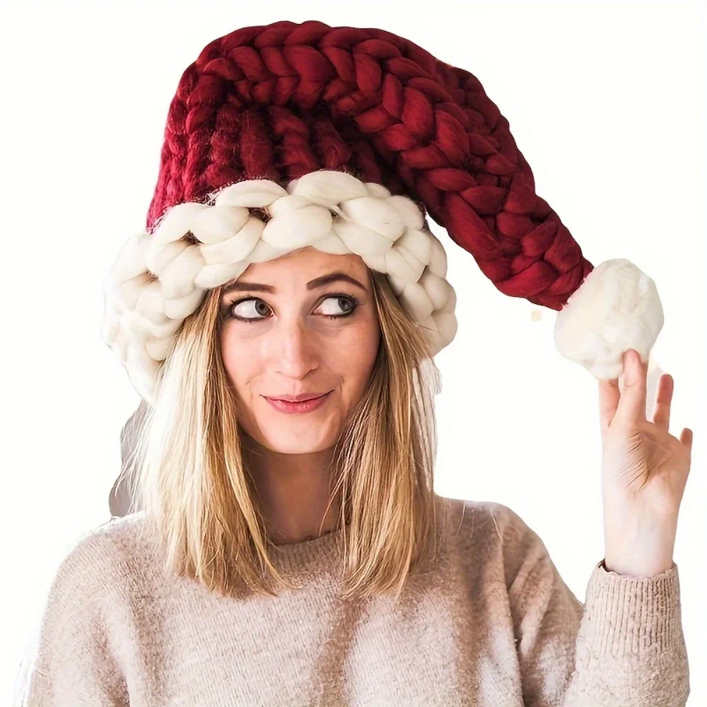 Handgefertigte Weihnachtsmannmütze im Herbst und Winter, Polyester-Weihnachtsmütze mit Reißverschluss, geeignet für Urlaubsanlässe