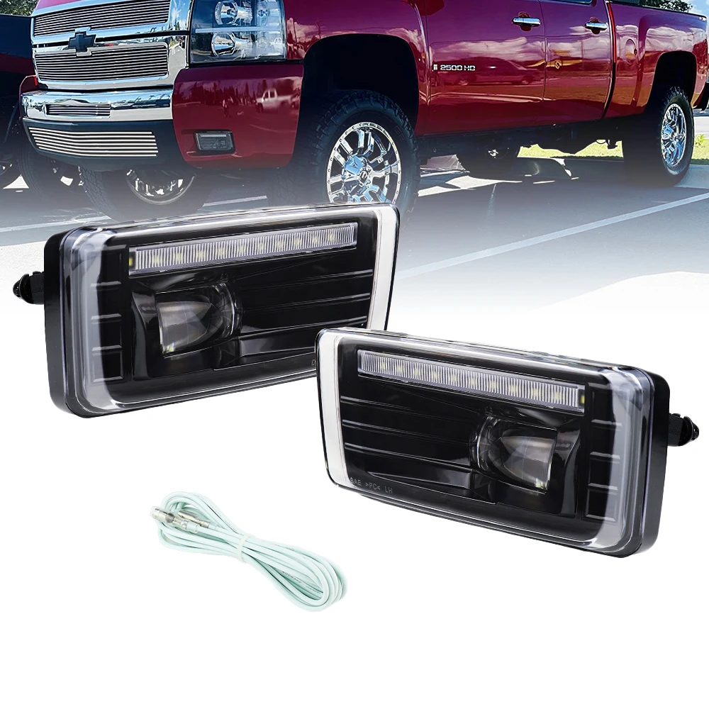 

LED Fog Lights DRL for Chevy Silverado 1500/2500HD/3500HD & Tahoe 2007-2014 w/Off-Road Package LED Driving Fog Lamp