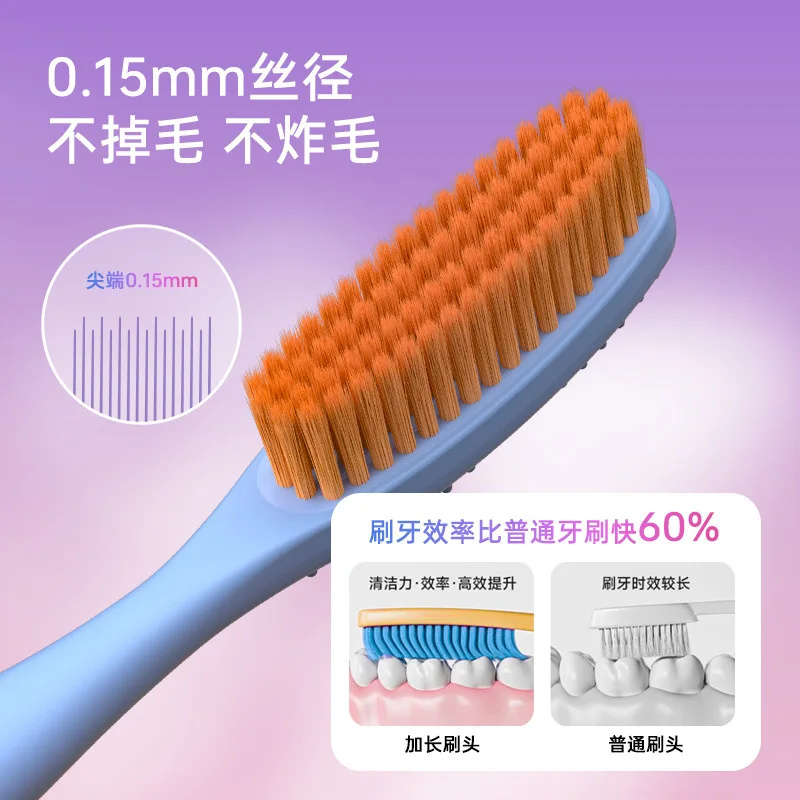 Adult toothbrush long head toothbrush household large head toothbrush soft bristles