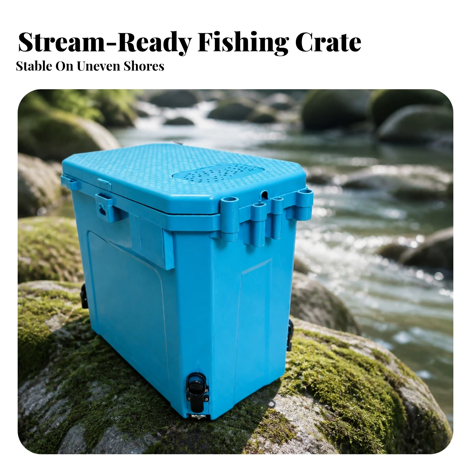 Fishing Seat Box Robust Tackle Storage Box with Legs Hard-Shell Compact for Anglers