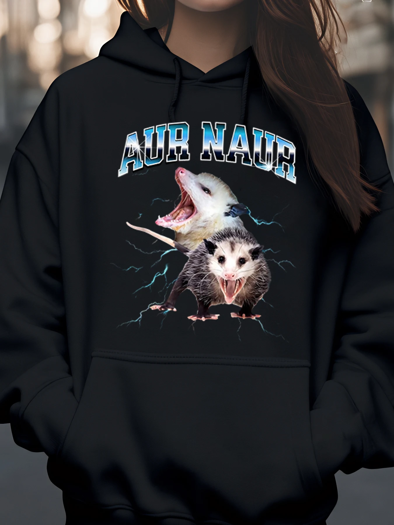 

Толстовка с капюшоном и принтом опоссума, костюм на Хэллоуин, повседневная одежда унисекс