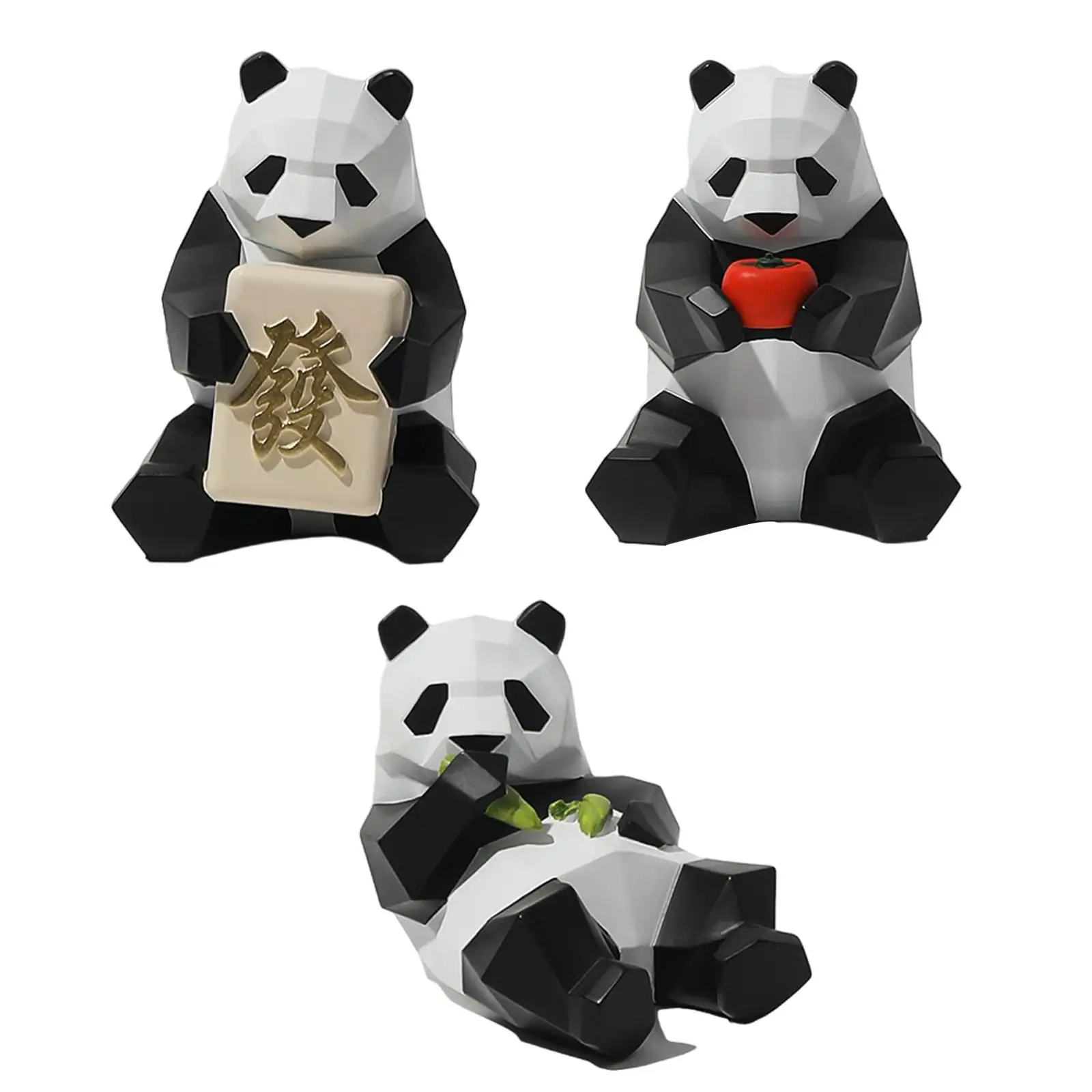 

Panda Figurine Animal Statue Artwork Tabletop Decor for Living Room Gift Dining Room