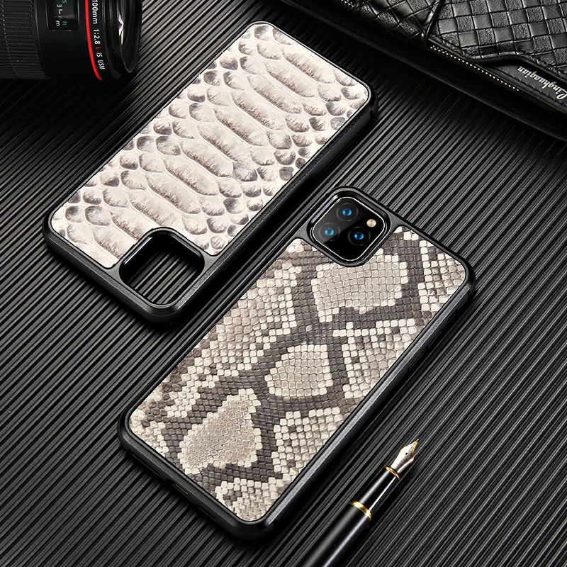 Luxury Genuine Python pattern Leather FHX-32K phone case For iPhone 6S 7 8 Plus X XR XS MAX 11 11Pro MAX snakeskin cover case