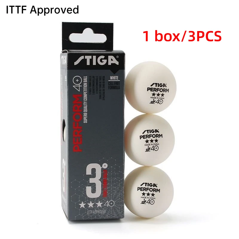 STIGA 3 Stars Table Tennis Balls 40+ ABS New Material Ping Pong Balls with Seam High Elasticity Durable Training Match Balls
