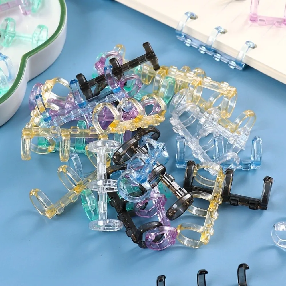 Plastic 3 Holes Binder Rings Transparent 3-holes Loose Leaf Rings Detachable Book Binding Rings Photo Album Assembly Parts