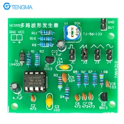 NE555 Multi-Channel Waveform Generator Sine Triangle Square Wave Sawtooth Electronic Circuit Welding Production DIY Kit