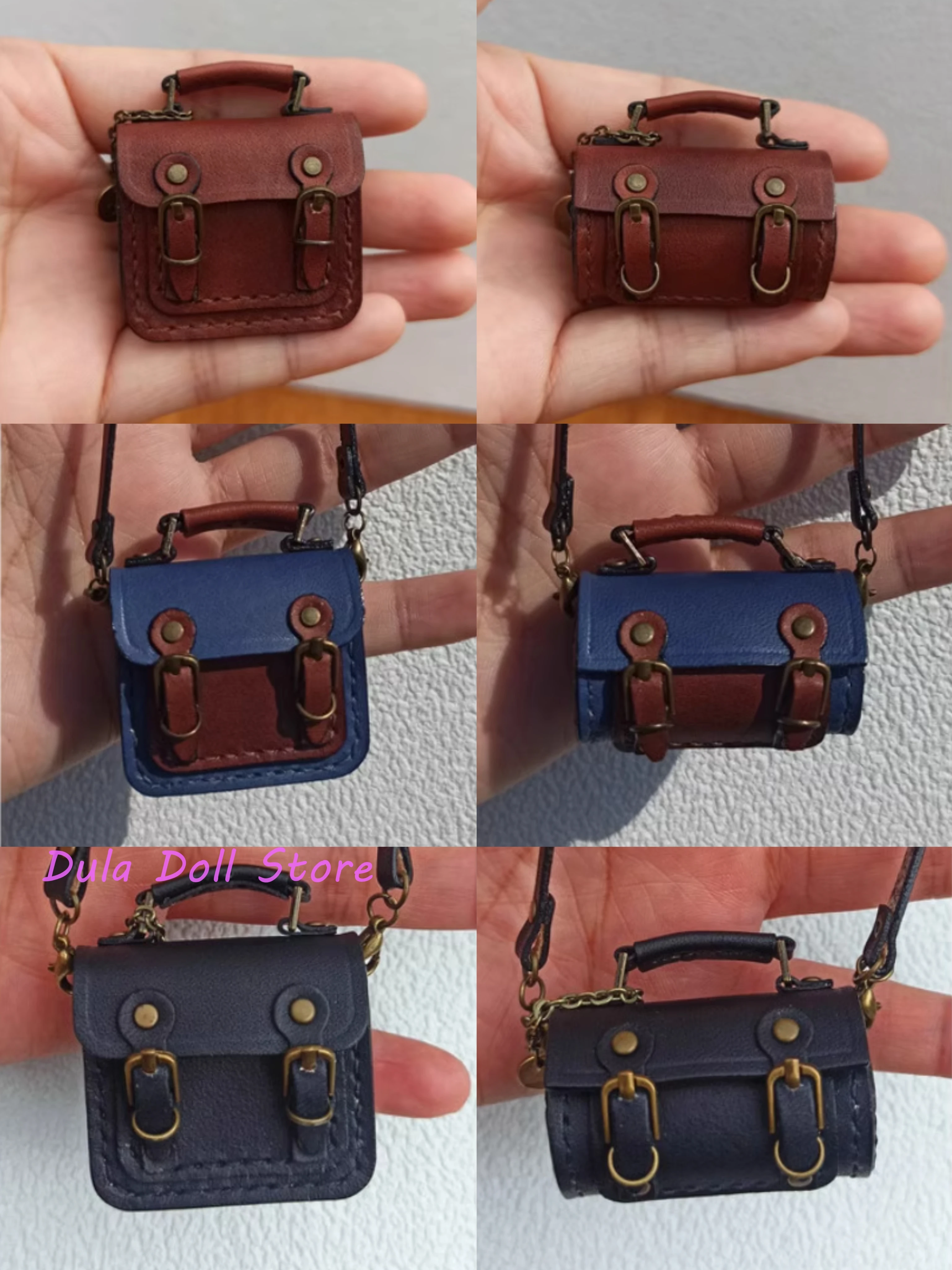 

Dula Doll Handmade Leather postal bag and round pass bag for Blythe ob24 ob22 Landoudou Landazz Doll