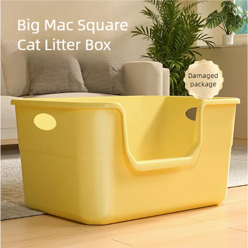 Cat litter box, extra large size, semi enclosed cat toilet, odor proof, kitten litter box, splash proof, cat poop box