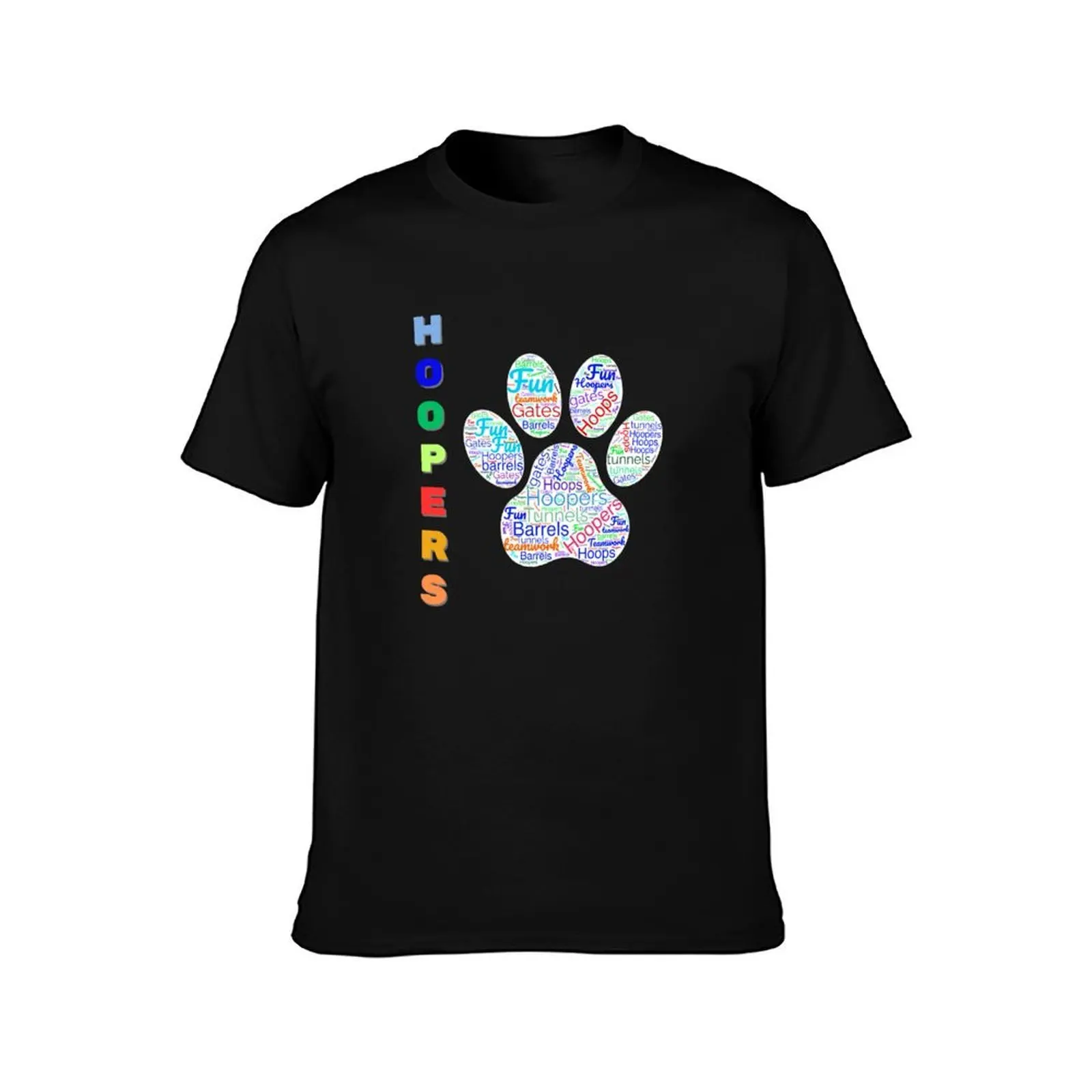 Dog Hoopers - Dog Agility Hoops T-Shirt, Summer Casual Cotton Tee, Oversized Streetwear Tops, Vintage Graphic Print, 100% Cotton