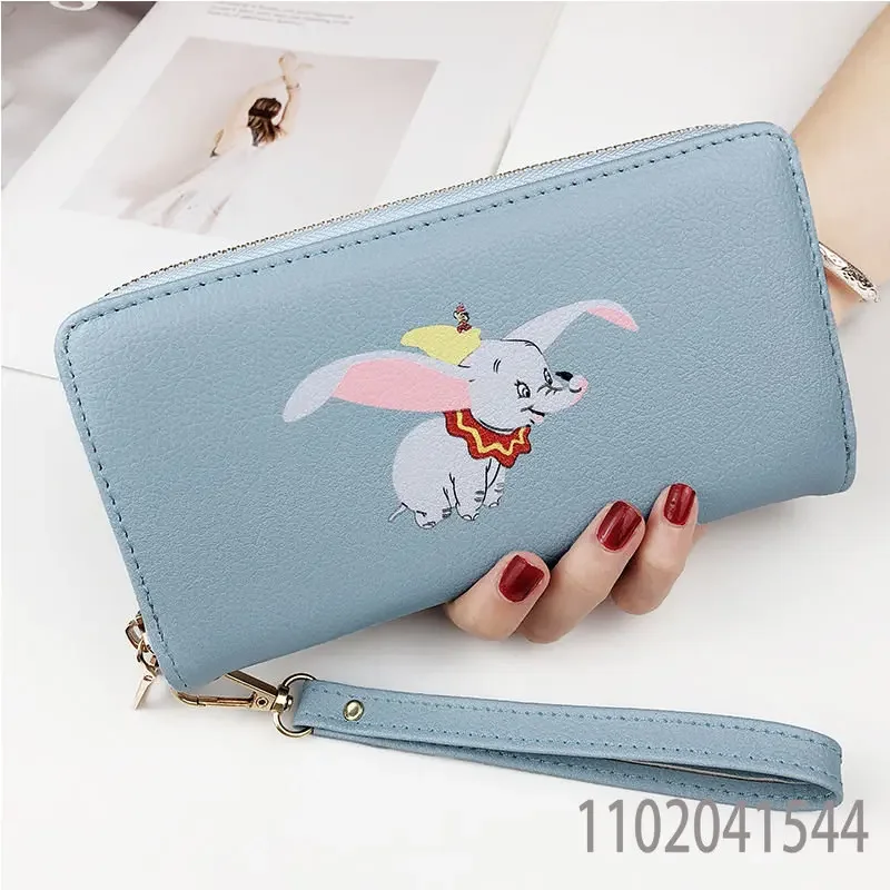 Disney Dumbo Wallet for Women Girl Children Cute Coin Purse Luxury Designer Bag Portable Pink Khaki with Zipper Birthday Gift