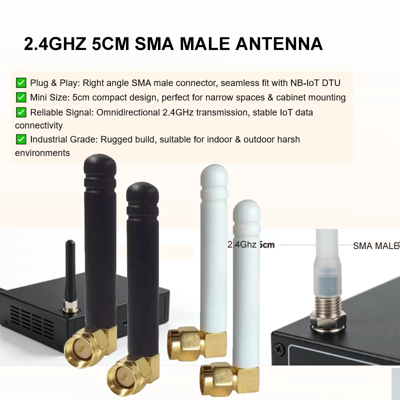 

Eoth 2/5pcs 2.4Ghz antenna Gain 3dbi antene SMA Male right angle 2.4 ghz wifi meshtastic short 5cm antena wifi USB Adaptor PCIe