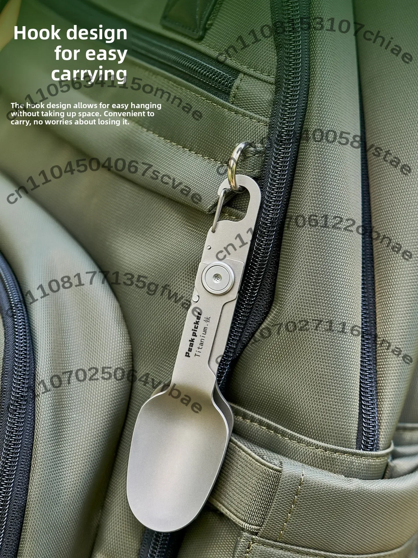 Portable Titanium Alloy Folding Spork Outdoor Travel Camping Utensils Lightweight Stackable Durable Picnic Dinnerware Set