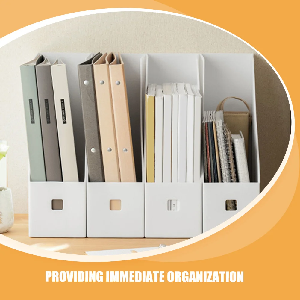 4 قطعة صندوق منظم الملفات تخزين بلاستيكي للمنزل والمكتب وثيقة مجلة كتب مرتبة رف مكتب حامل نظام حفظ الملفات #6