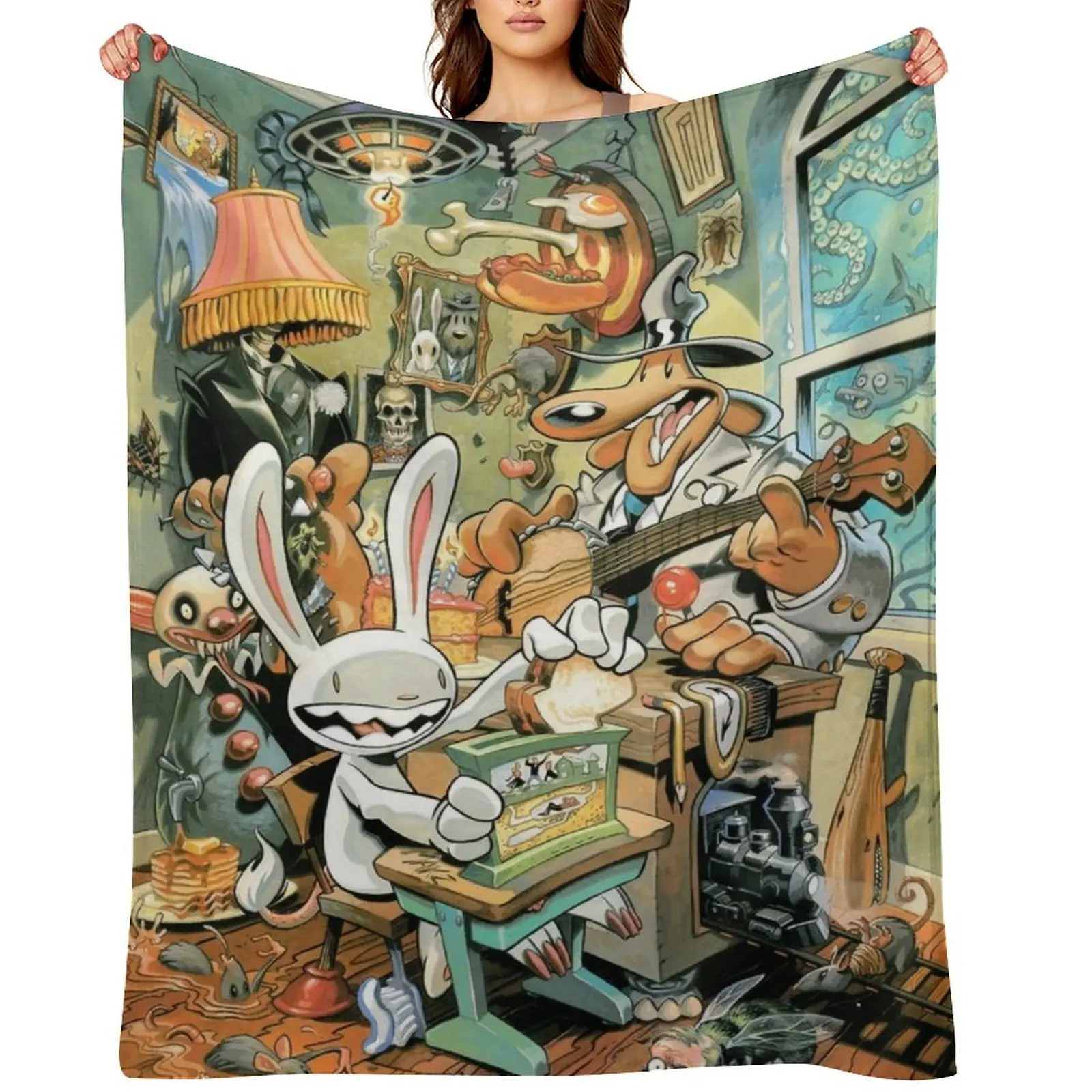 

Sam and Max Throw Blanket Travel Summer Beddings warm for winter Nap Blankets