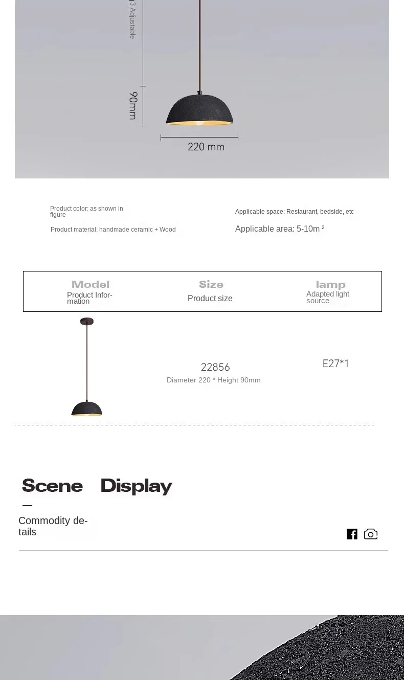 Classical Ceramic Pendant Light Coffee Shop Light Shop Lighting Tea Room Bar Table Lamp Retro LED Wooden Small Chandelier