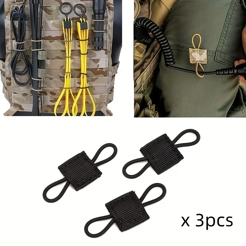 3pcs Antenna Binding Buckle Outdoor Backpack Vest Accessories Tactical Buckle Fixed Binding Retainer