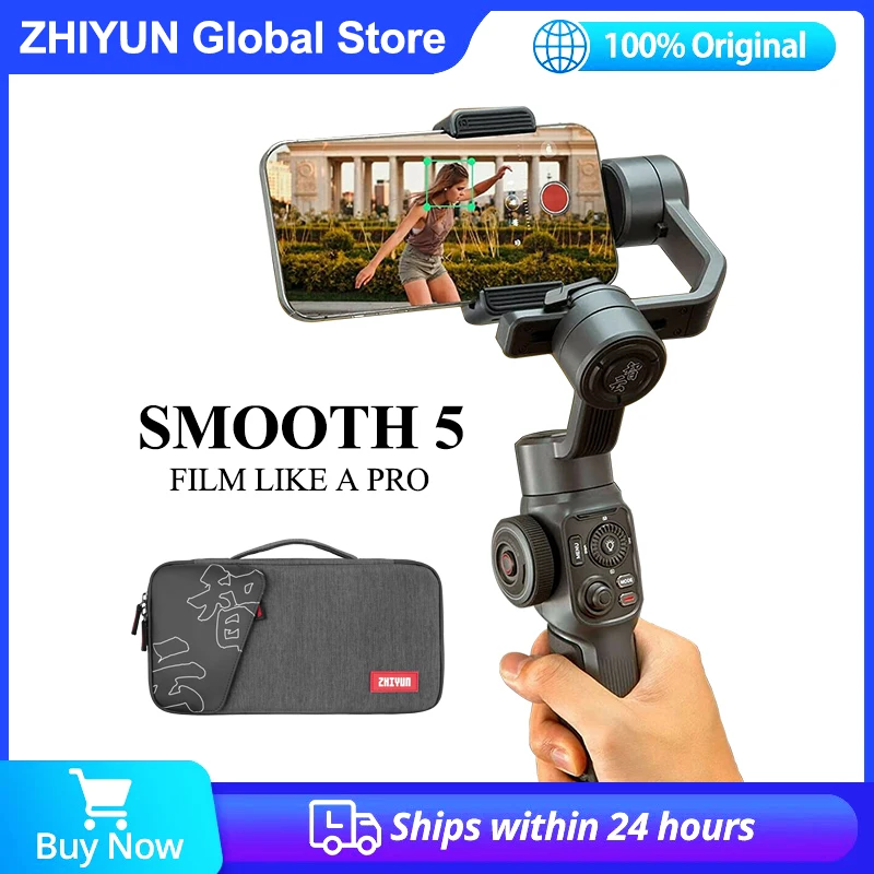 Zhiyun Smooth 5 3-Axis Professional Phone Stabilizer Gimbal for Mobile iPhone 14 13 Pro 12 Xiaomi Samsung Huawei  VS DJI OM 6