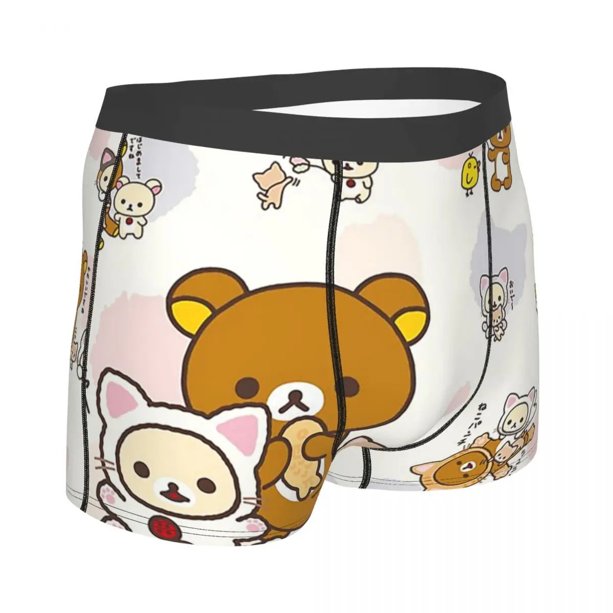 Cute Cat Rilakkuma Bear Underpants Homme Panties Male Underwear Sexy Shorts Boxer Briefs