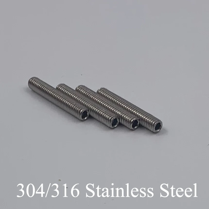 M8 M8*16/20/25/30/35/40/45/50mm 304 Stainless Steel DIN916 Allen Head Inner Hex Hexagonal Socket Grub Bolt Cup Point Set Screw