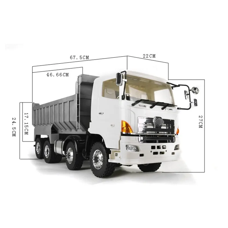 Lesu 1/14 RC 8*8 メタル油圧ダンパートラックティッパー ESC モーター DIY TAMIYAY ボーイズギフト TH15856-SMT4