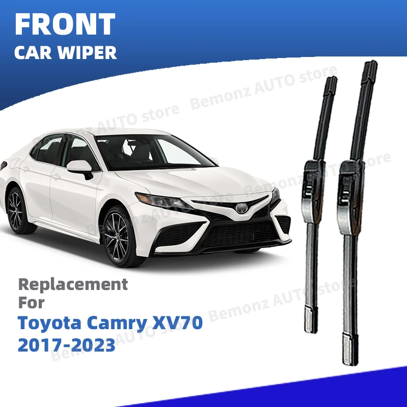 LHD Frontscheibenwischerblätter für Toyota Camry XV70 2017 - 2023 Hybrid 2 Stück Windschutzscheibenzubehör 2018 2019 2020 2021 2022