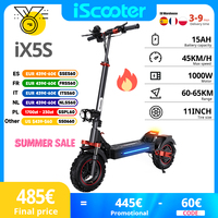 iScooter iX5S Electric Scooter 11 Inch Off-Road Tires 1000W Motor 48V 15Ah Battery 60-65km Range Dual Disc Brakes e Scooters