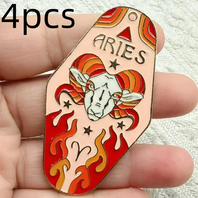 4pcs Leo Taurus Capricorn Scorpio Charms  Pendant Zodiac Pendant For DIY Handmade Metal Astrology Jewelry Making Accessorie