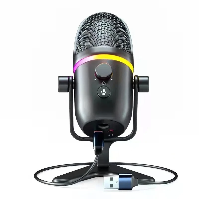 

RGB game desktop microphone USB e-sports condenser recording live noise reduction