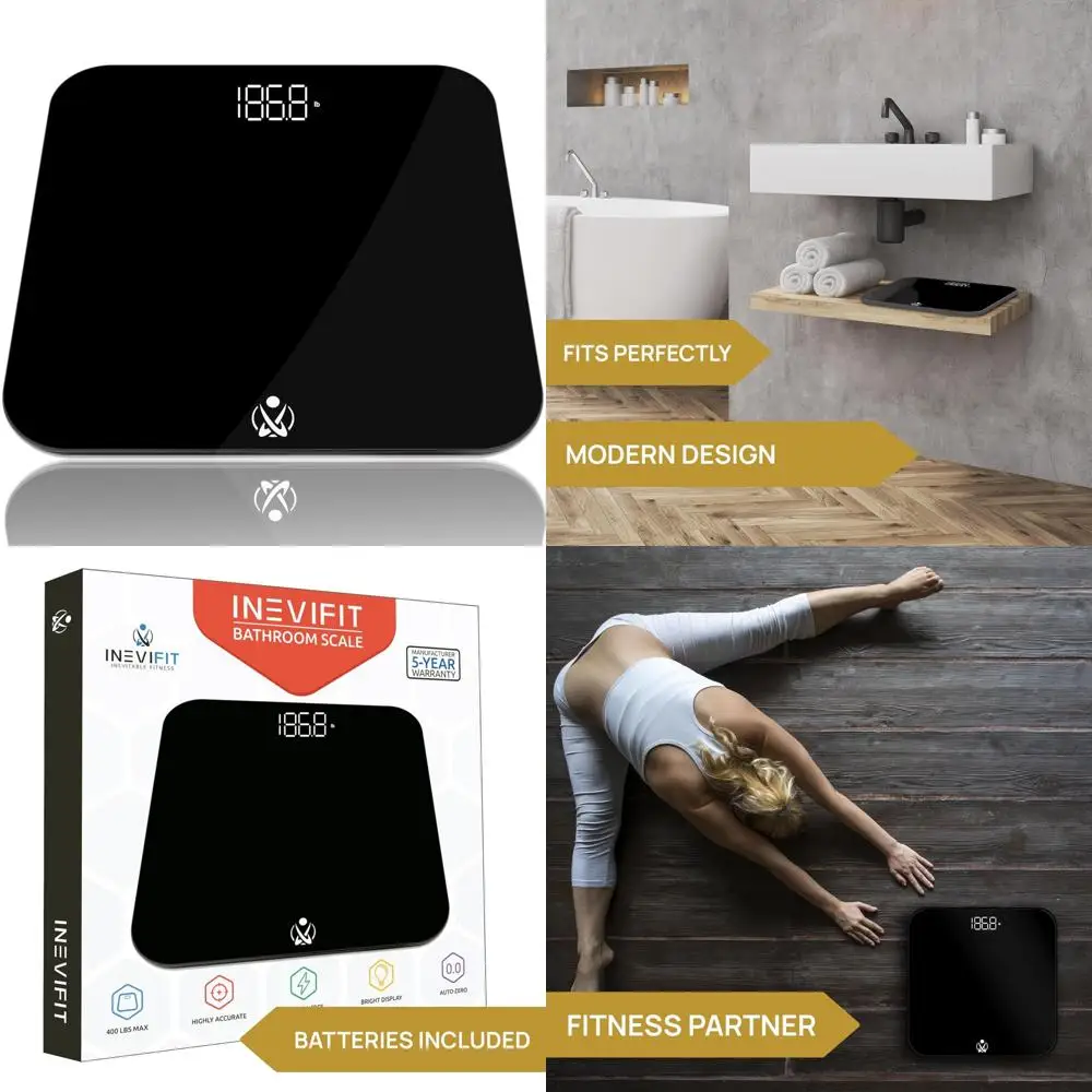 

Highly Accurate Digital Bathroom Scale Measures Weight Up to 400 lbs, Includes Batteries, Long-Lasting Durability