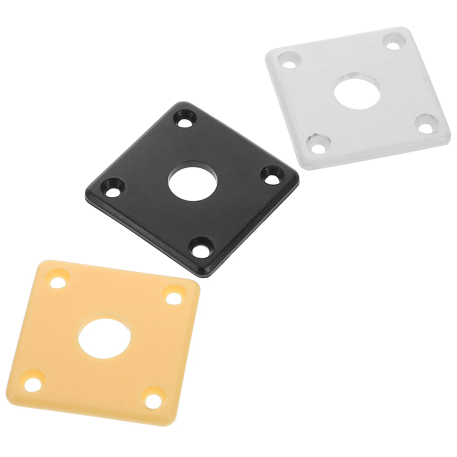 3 Pcs Guitar Jack Cover Square Base Plate Supplies Jacket Bottom Plastic Mounting