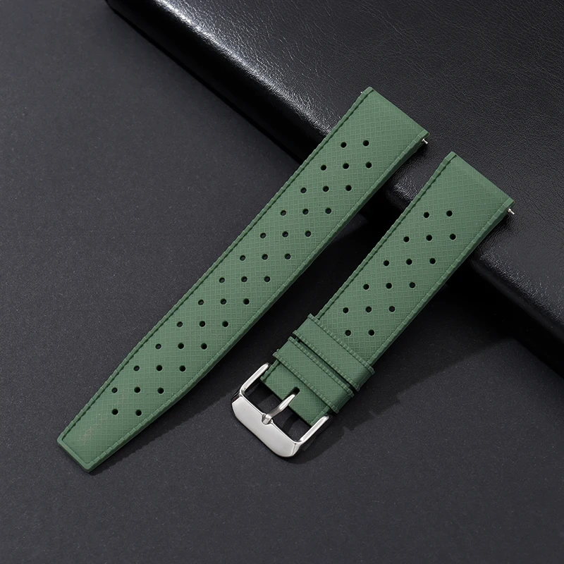 Breathable Silicone Watchband Quick Release Rubber Watch Straps 18mm 20mm 22mm Tropic Waterproof Smartwatch Strap