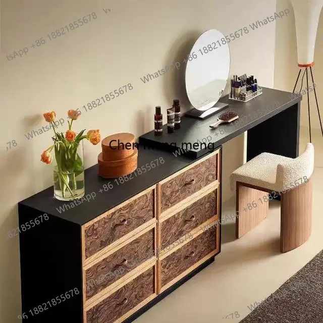 Hot sales Retro style mocha chest, medieval solid wood dining side cabinet, living room storage retro locker