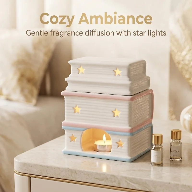 

Nordic Hand-painted Ceramic Book Shape Candlestick Ornaments Living Room Bedroom Tea Table Incense Burner Crafts Home Decoration