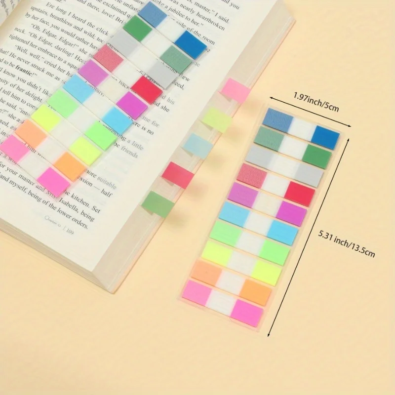 

200sheets Multicolor Sticky Writable Repositionable Index Tabs Flags for Pages Book Markers Reading Notes Sticks School Supplies