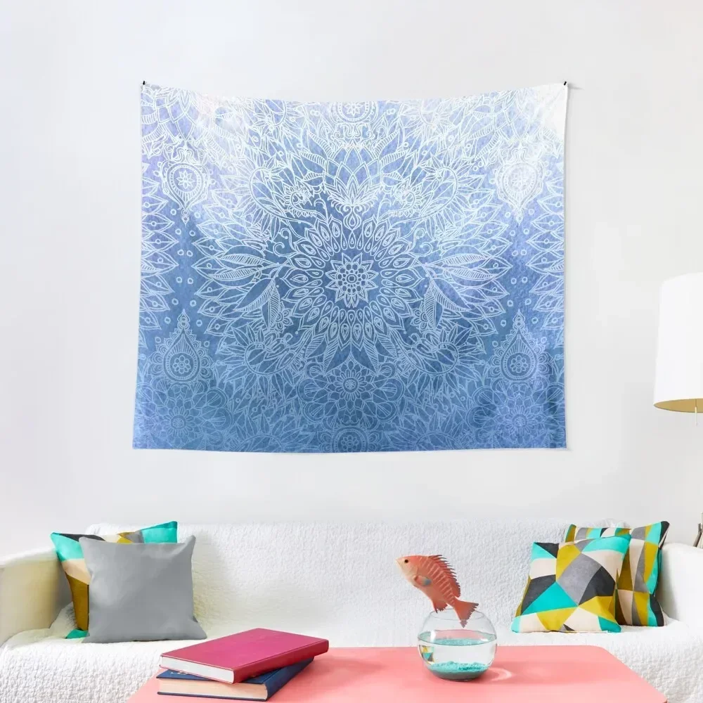 

Enchanted Indigo - watercolor + doodle Tapestry Home Decorators Wall Decoration Items Tapestry