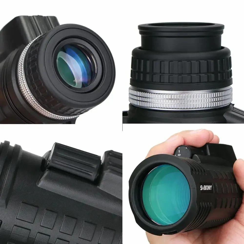 SVBONY SV42 Monokular-Teleskop, integrierter Kompass, Entfernungsmesser, 8 x 42 Monokular, kompaktes Monokular, Einhandfokus für Vogeluhr