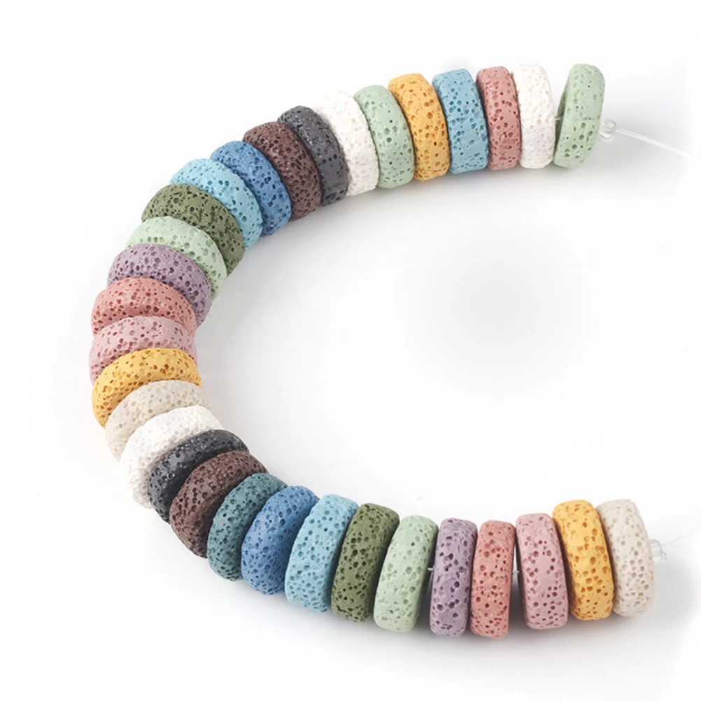 

30 Pcs Lava Stone Pendant Shape Gemstone Beads Pendant Charms Lava Stone DIY Jewelry Making Colored Scatter Beads